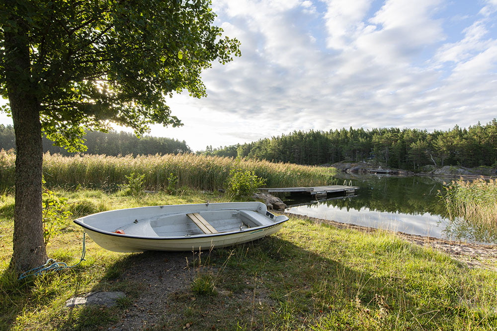 Kostenloses Ruderboot bei der Villa Skogäng